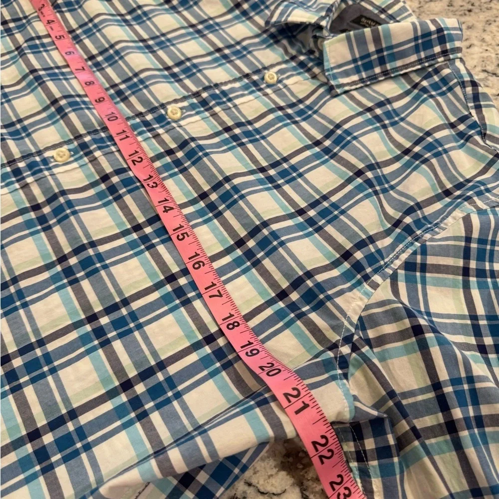 Banana Republic Camden Fit Blue Plaid Button Down Shirt L